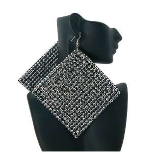Basketball Wives PaParazzi Paved Square Earrings IER2030H HEMATITE