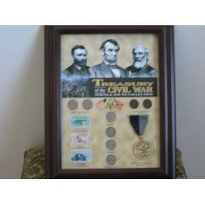   CIVIL WAR   Coins & Stamps plus Metal   Framed 8x10 Everything Else