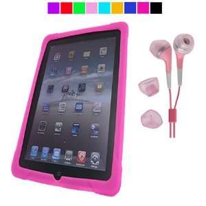   Case for Apple iPad + Pink Handsfree Earphones (Magenta) Electronics