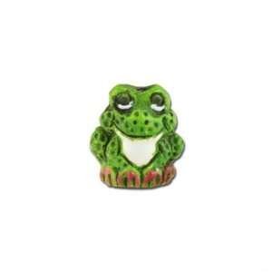  11mm Teeny Tiny Ceramic Green Frog Beads: Arts, Crafts 