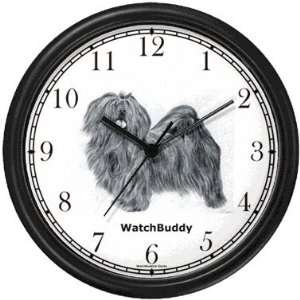Lhasa Apso Dog Wall Clock by WatchBuddy Timepieces (Hunter Green Frame 