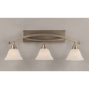 Toltec Lighting 173 505 Bow 3 Light Bathroom Bar with White Marble 