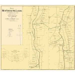   CREEK OIL LANDS ONTARIO COUNTY NEW YORK (NY) 1865 MAP: Home & Kitchen