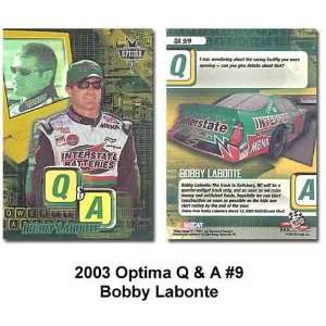 Press Pass Optima Q & A 03 Bobby Labonte Card  Sports 