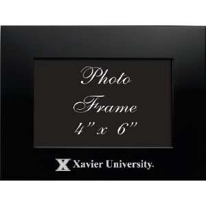 Xavier University   4x6 Brushed Metal Picture Frame   Black