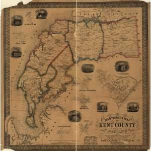  1860 Map Kent County Md: Home & Kitchen