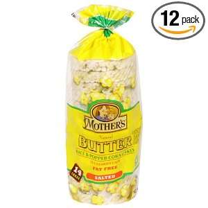 Mothers Buttered Pop Corn Cakes, Salted, 4.5 Ounce Unit (Pack of 12 