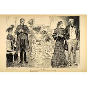  1906 Charles Dana Gibson Girl Pastor Clergy Tea Print 
