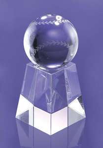 Personalized BASEBALL OR SOCCER AWARD Crystal ENGRAVED  