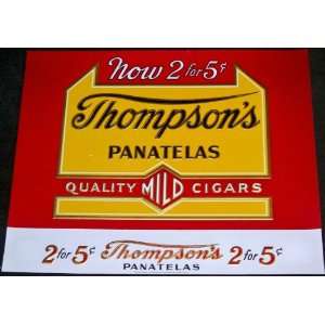  Thompsons Panatelas Embossed Inner Cigar Label, 1930s 