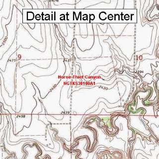 USGS Topographic Quadrangle Map   Horse Thief Canyon, Kansas (Folded 