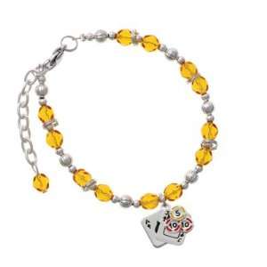   with Poker Chips Yellow Czech Glass Beaded Charm Bracelet [Jewelry