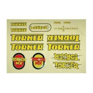 Torker Retro BMX Decal Set Frame & Fork Chrome/Yellow/Black:  