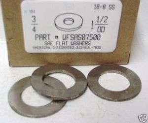 SAE Flat Washer 18 8 Stainless Steel, 1 1/2OD. (8)  