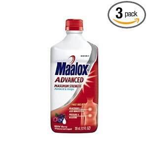 Maalox Advanced Maximum Strength Antacid/Anti Gas Liquid, Wild Berry 