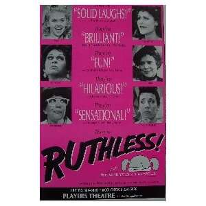  RUTHLESS (ORIGINAL BROADWAY THEATRE WINDOW CARD) Kitchen 