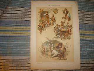 SUPERB ANTIQUE WINE DRINKING WORSHIP OF BACCHUS PRINT N  