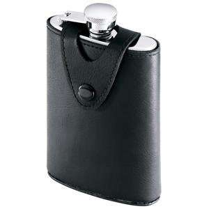  Colibri of London Stainless Steel/Leather Flask, 6 oz 