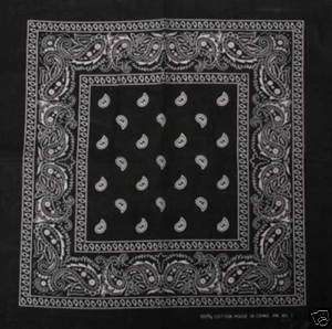 Minimum of 1   BLACK PAISLEY Bandana  