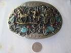 VINTAGE NATIVE AMERICAN SQUAW WRAP SILVER TURQUOISE CORAL STAGECOACH 