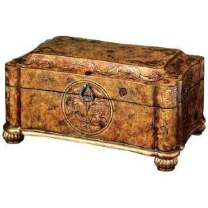  Burl Wood Finish Iron Accent Box