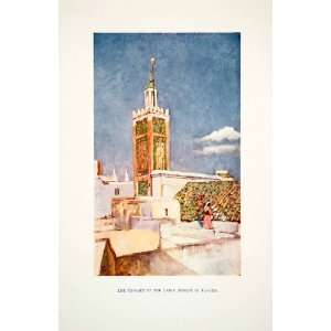  1905 Color Print Minaret Great Mosque Tangier Morocco Berber 