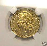 TOGO 2 FRANCS ESSAI 1924 Aluminum Bronze NGC MS66 TOP  