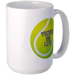    Large Mug Coffee Drink Cup Tennis Equals Life 