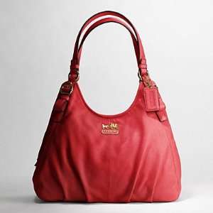   COACH Madison Maggie Cherry Red Leather Handbag Hobo Purse Bag F16503