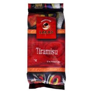  Lacas Coffee Tiramisu Ground Coffee 12oz Bag: Kitchen 