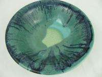 Chilmark Pottery MA Green Blue Handmade Stoneware Bowl  