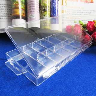 Acrylic Clear False Nail Tips Jewelry Gems Empty Compartment Storage 