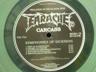 Carcass Symphonies of Sickness Clearish Vinyl w/insert  