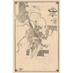  1880s Map of Fort Worth, Texas by W. B. King Kitchen 