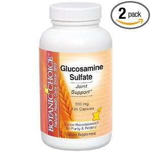 Botanic Choice Glucosamine Sulfate 500mg Capsules, 90 Count (Pack of 2 