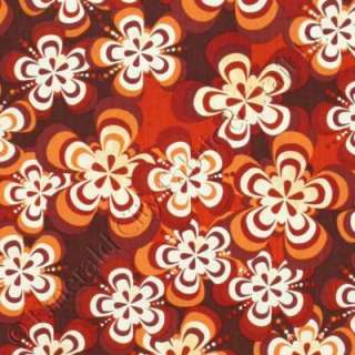 Timeless Treasures Mod Flower Rust Orange Cotton Quilt Quilting Fabric 