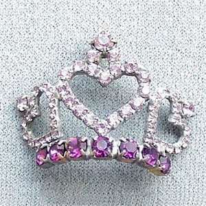  Lilac Hearts Crown Barette  Finish FINE SILVER  Code 