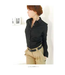 A011301 / Basic shirt collar blouse, Stylish, Chic, Woman, Korea, UK 