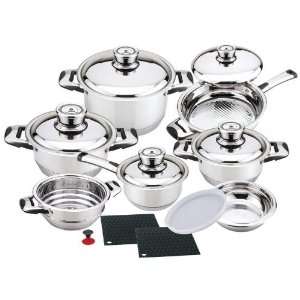  Chef 16 Pc Stainless Steel Cookware: Home & Kitchen