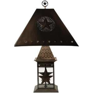 Wildlife Dark Bronze Lantern Table Lamp w/ Shade & Finial 