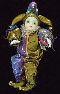 Baby Jester New Orleans Porcelain Good Luck Clown Doll  