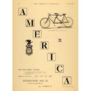   Ad America International Chicago Illinois Bicycle   Original Print Ad