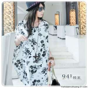 Butterfly Flower Floral Long Batwing T shirts Tops G279  