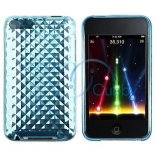 Soft Pouch+Blue Gel Case for iPod Touch 3rd Gen 3G 2G  