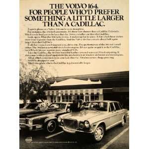  Volvo 164 Cadillac Eldorado   Original Print Ad