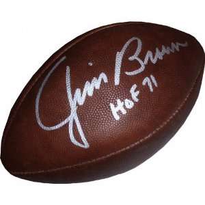  Jim Brown Autographed Football with HOF Inscription 
