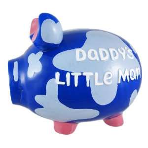  Jumbo DADDYS LITTLE MAN Blue Pig Piggy Bank Money Coin 