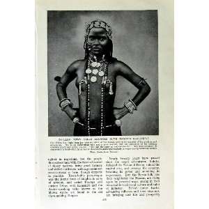  c1920 SHILLUK WOMAN BIJOUTERIE FONDONG WARRIOR AFRICA 