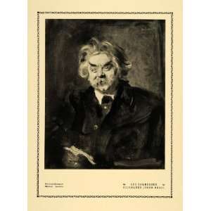 1913 Print Painting Portrait Bildhauer Sculptor Jakob Bradl Man Face 