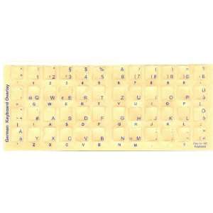 German Keyboard Stickers   Blue Characters for Light Colored Keyboards